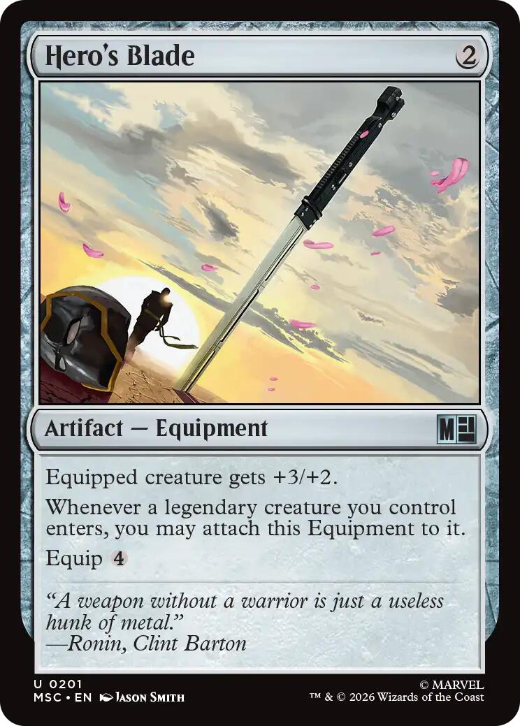 Hero's Blade (Surge Foil) [Marvel Super Heroes Commander] | Game Master's Emporium (The New GME)