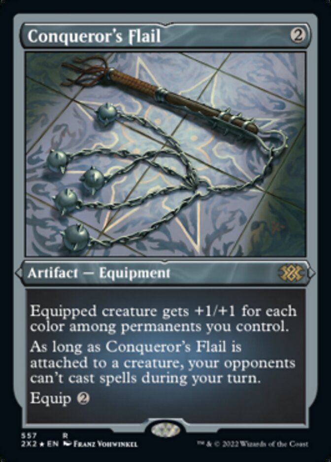Conqueror's Flail (Foil Etched) [Double Masters 2022] | Game Master's Emporium (The New GME)