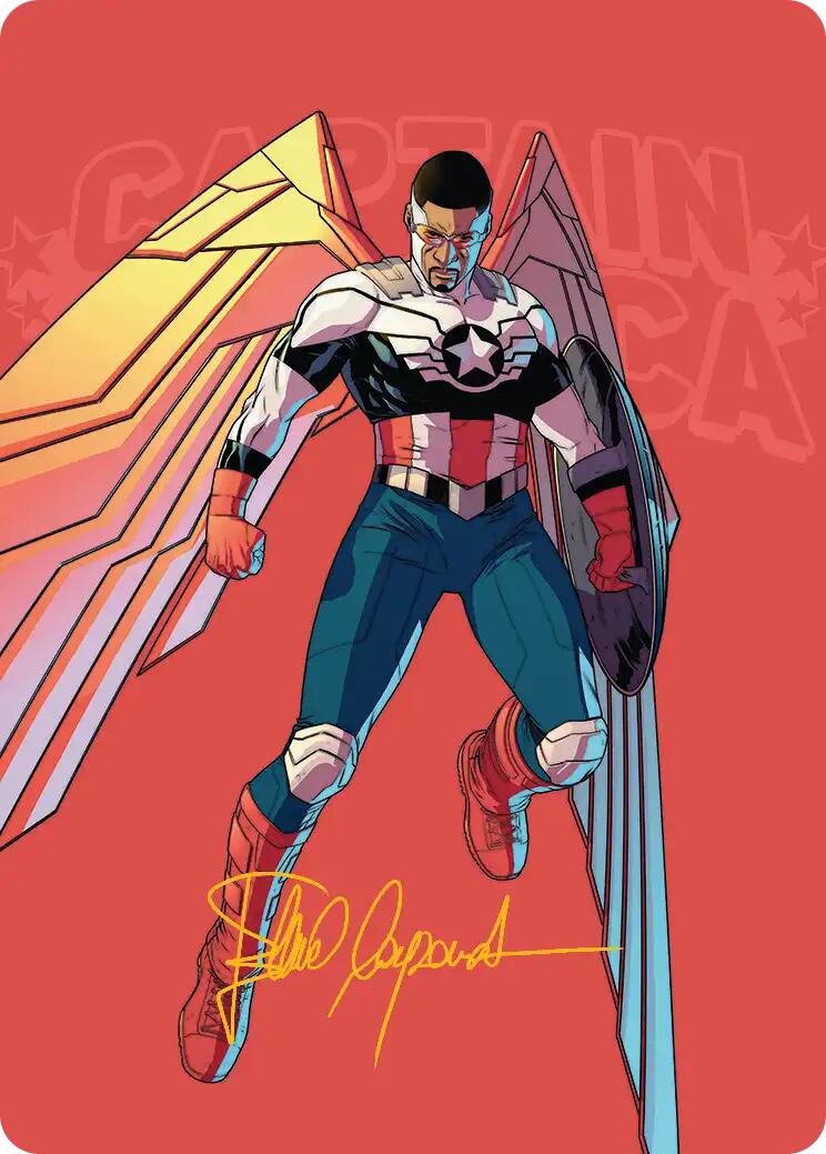 Captain America, Wings of Freedom Art Card (22/45) (Gold-Stamped Signature) [Marvel Super Heroes Art Series] | Game Master's Emporium (The New GME)