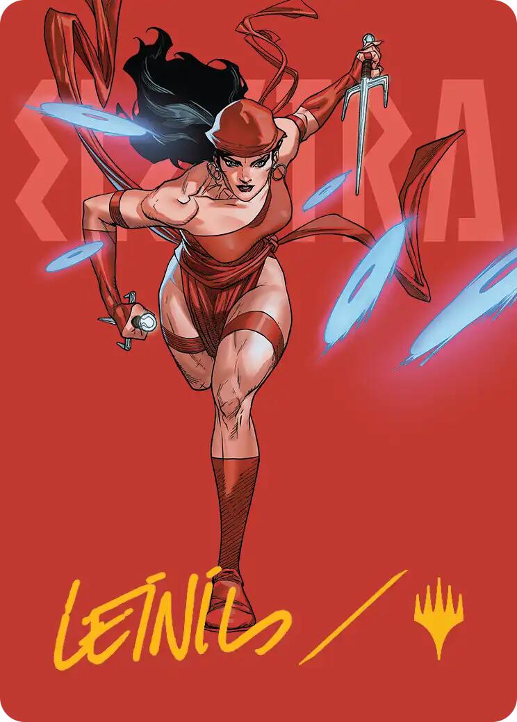 Elektra, Daughter of the Hand Art Card (Gold-Stamped Signature) [Marvel Super Heroes Art Series] | Game Master's Emporium (The New GME)