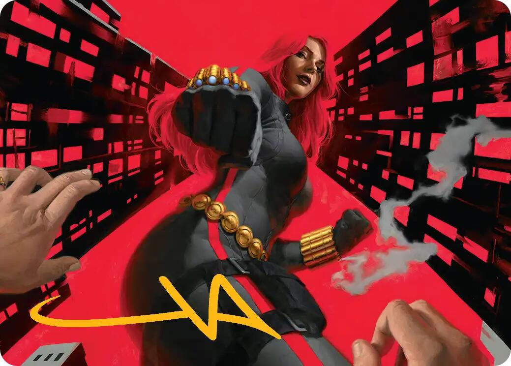 Black Widow, Deadly Hunter Art Card (Gold-Stamped Signature) [Marvel Super Heroes Art Series] | Game Master's Emporium (The New GME)