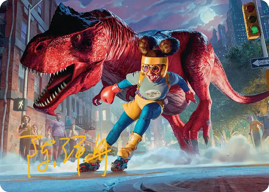 Moon Girl and Devil Dinosaur Art Card (Gold-Stamped Signature) [Marvel Super Heroes Art Series] | Game Master's Emporium (The New GME)