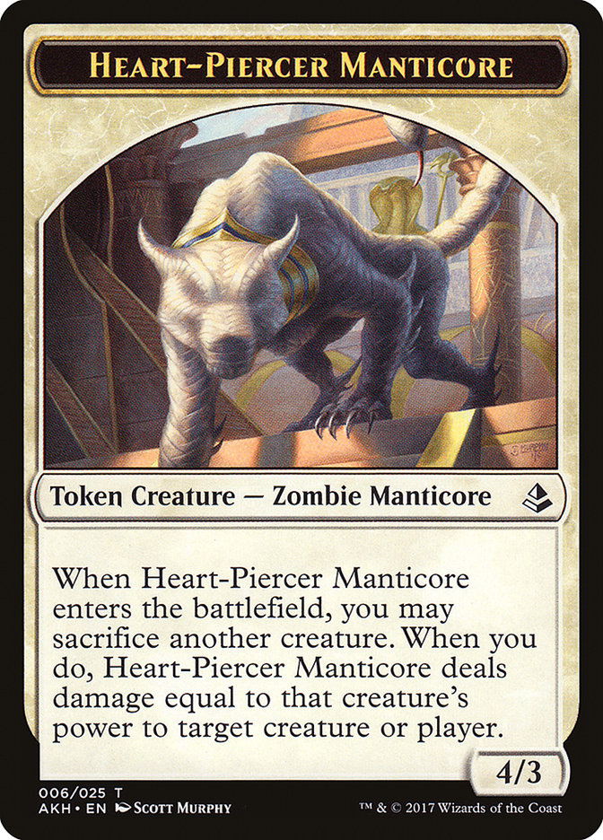 Heart-Piercer Manticore Token [Amonkhet Tokens] | Game Master's Emporium (The New GME)
