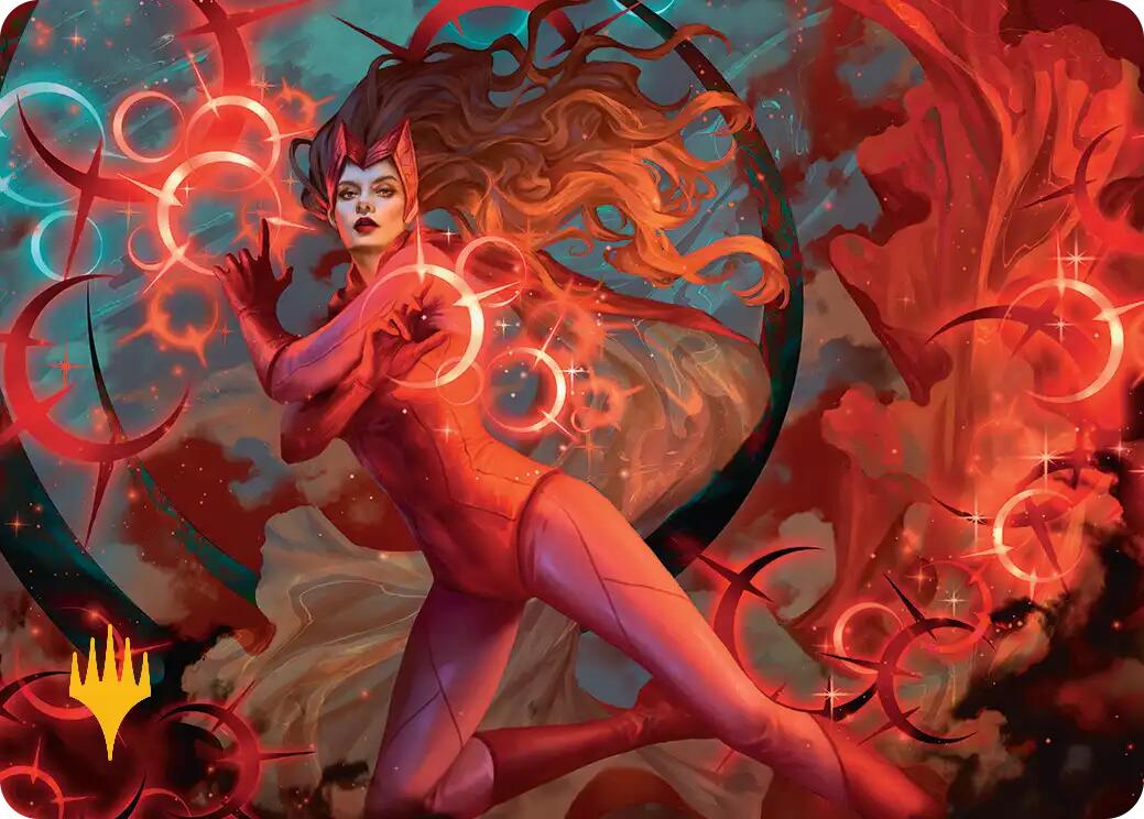 Scarlet Witch, Chaotic Avenger Art Card (Gold-Stamped Planeswalker Symbol) [Marvel Super Heroes Art Series] | Game Master's Emporium (The New GME)