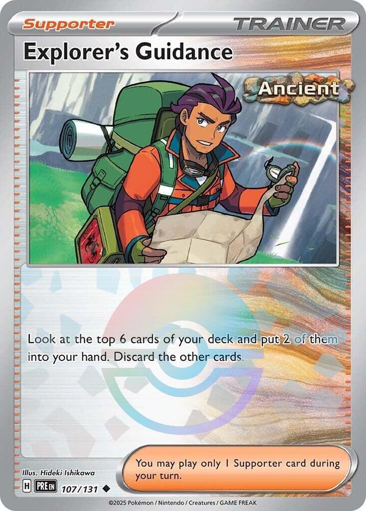 Explorer's Guidance (107/131) (Poke Ball Pattern) [Scarlet & Violet: Prismatic Evolutions] | Game Master's Emporium (The New GME)