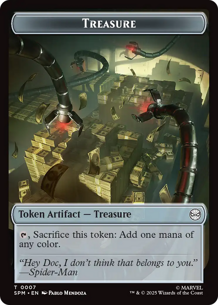 Spider // Treasure Double-Sided Token [Marvel's Spider-Man Tokens] | Game Master's Emporium (The New GME)