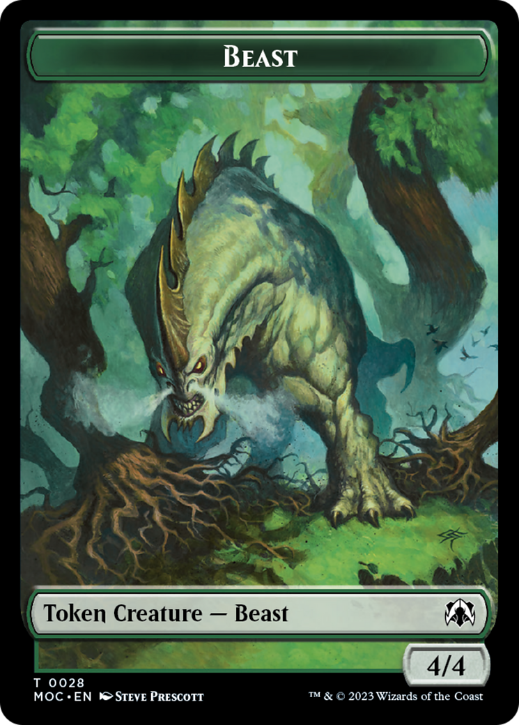 Thopter // Beast Double-Sided Token [March of the Machine Commander Tokens] | Game Master's Emporium (The New GME)
