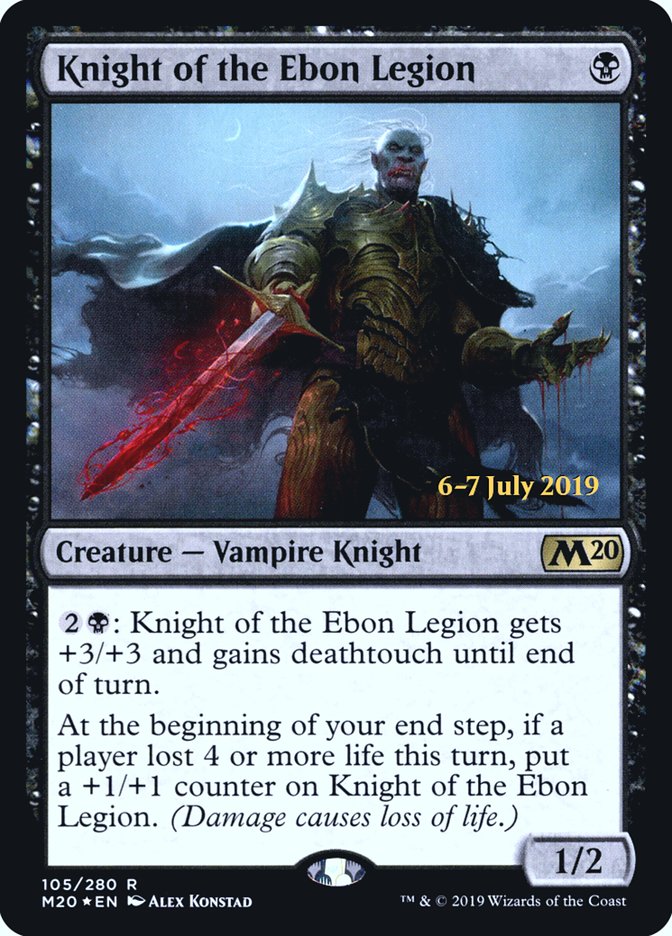 Knight of the Ebon Legion [Core Set 2020 Prerelease Promos] | Game Master's Emporium (The New GME)