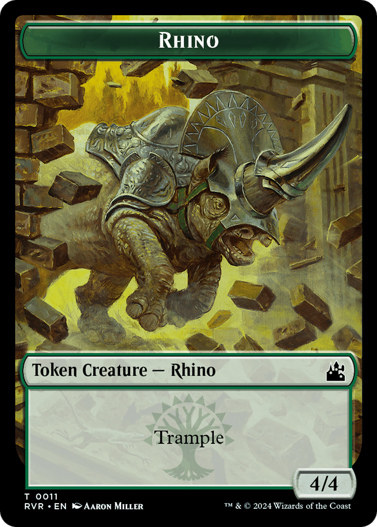 Rhino Token [Ravnica Remastered Tokens] | Game Master's Emporium (The New GME)