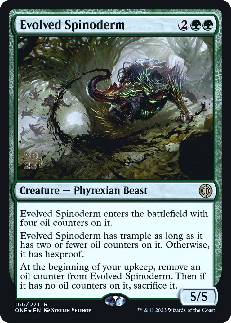Evolved Spinoderm [Phyrexia: All Will Be One Prerelease Promos] | Game Master's Emporium (The New GME)