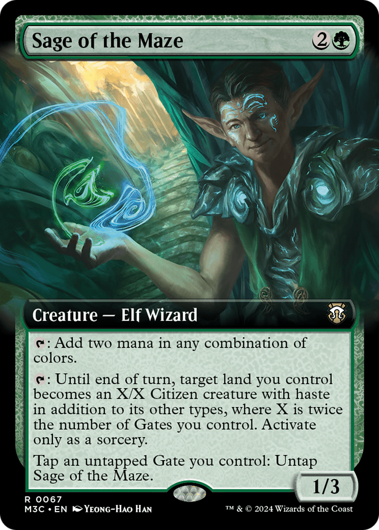 Sage of the Maze (Extended Art) (Ripple Foil) [Modern Horizons 3 Commander] | Game Master's Emporium (The New GME)