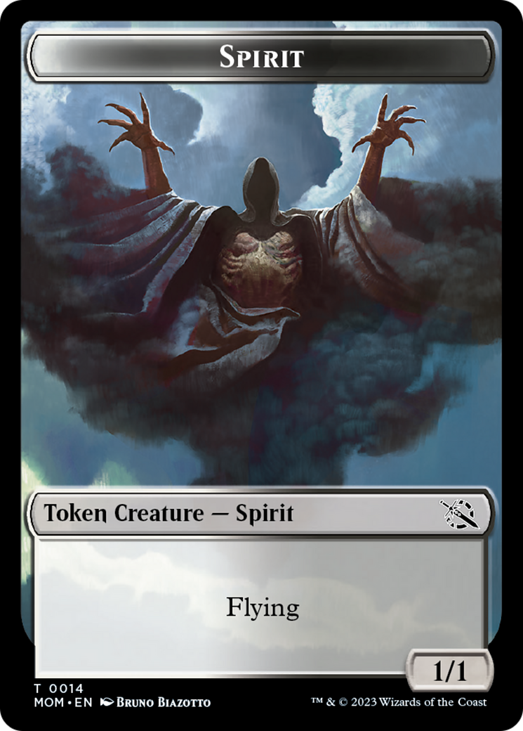 Knight (7) // Spirit (14) Double-Sided Token [March of the Machine Commander Tokens] | Game Master's Emporium (The New GME)