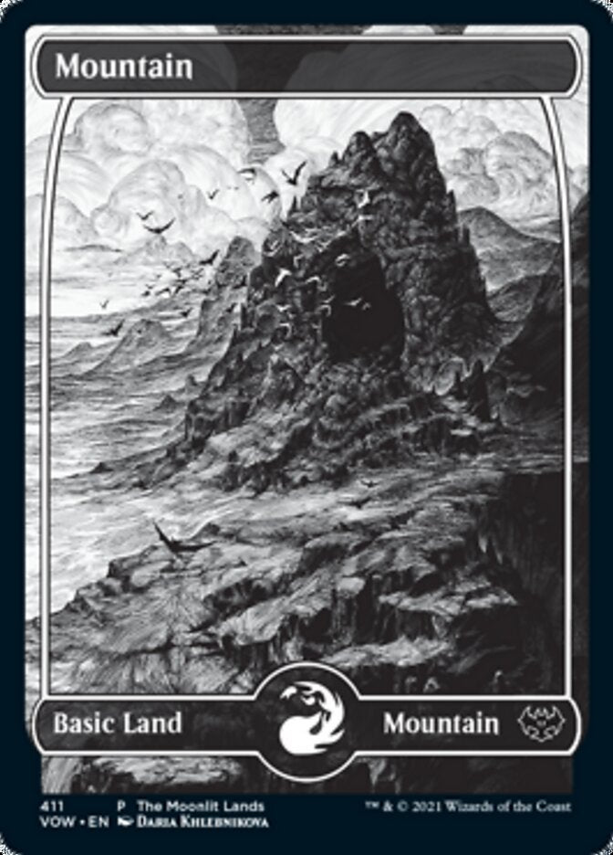 Mountain (The Moonlit Lands) (Foil Etched) [Innistrad: Crimson Vow Promos] | Game Master's Emporium (The New GME)