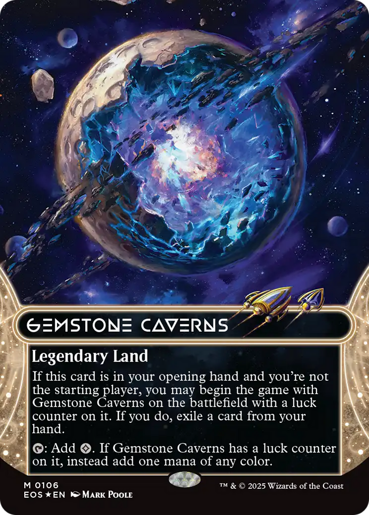 Gemstone Caverns (0106) (Borderless) (Galaxy Foil) [Edge of Eternities: Stellar Sights] | Game Master's Emporium (The New GME)