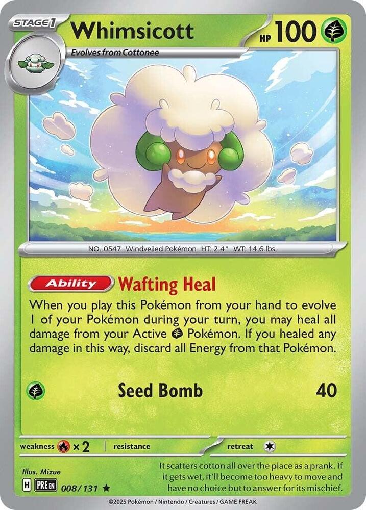 Whimsicott (008/131) [Scarlet & Violet: Prismatic Evolutions] | Game Master's Emporium (The New GME)