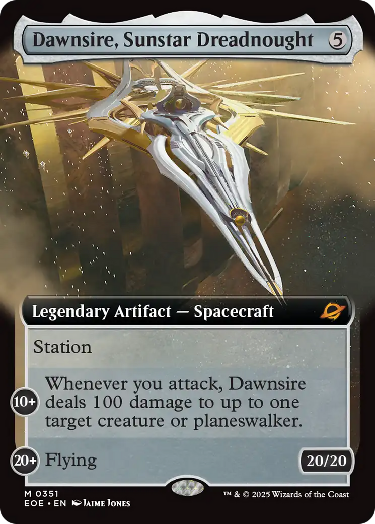 Dawnsire, Sunstar Dreadnought (Extended Art) [Edge of Eternities] | Game Master's Emporium (The New GME)