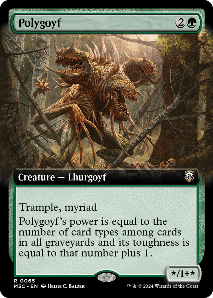 Polygoyf (Extended Art) (Ripple Foil) [Modern Horizons 3 Commander] | Game Master's Emporium (The New GME)