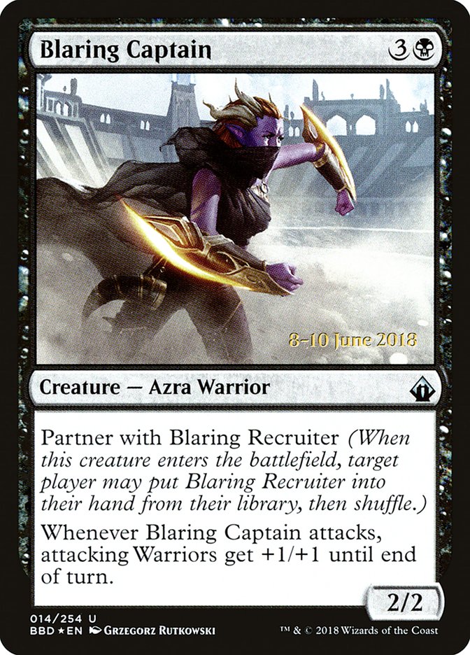 Blaring Captain (Prerelease) [Battlebond Prerelease Promos] | Game Master's Emporium (The New GME)