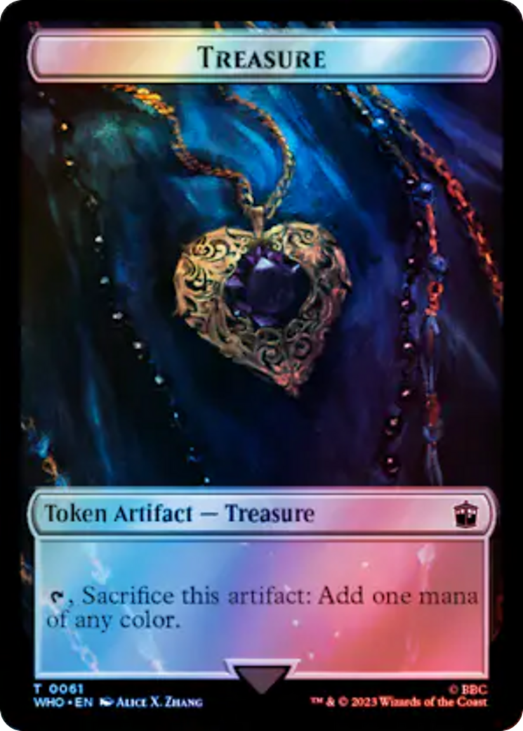 Warrior // Treasure (0061) Double-Sided Token (Surge Foil) [Doctor Who Tokens] | Game Master's Emporium (The New GME)