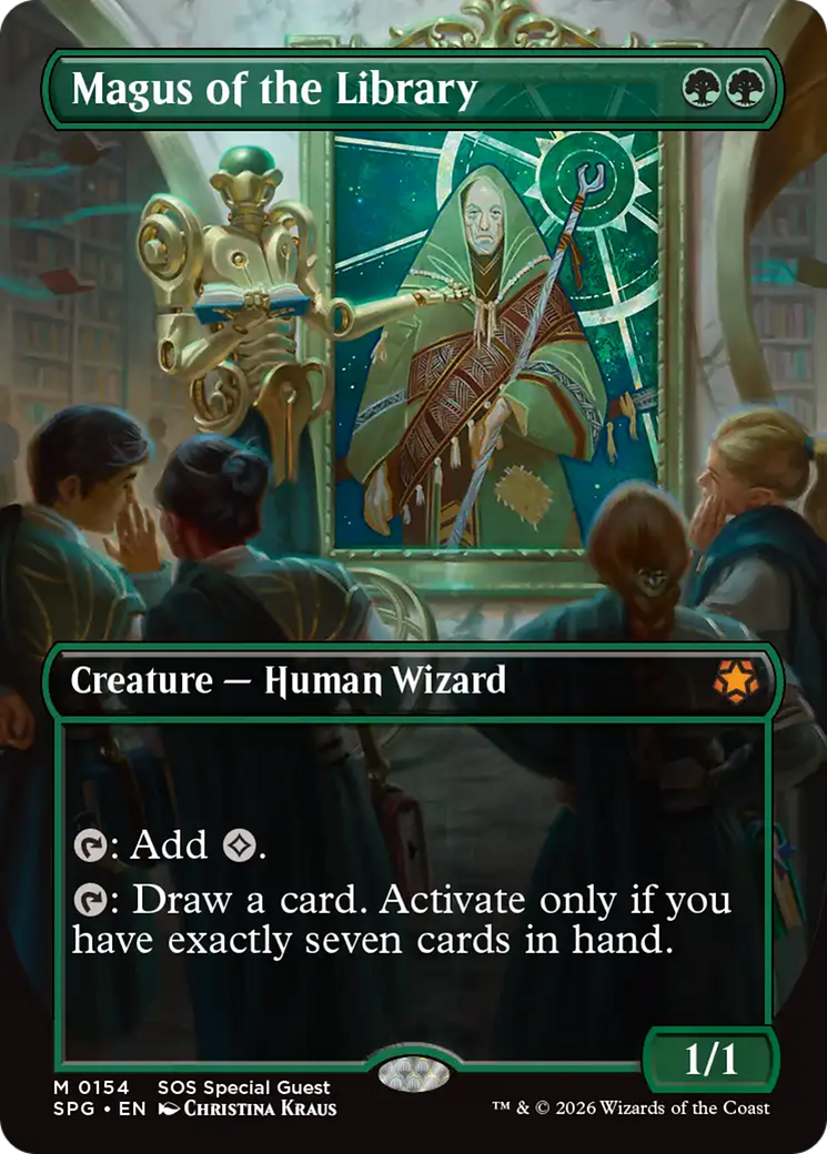 Magus of the Library (Borderless) [Secrets of Strixhaven Special Guests] | Game Master's Emporium (The New GME)