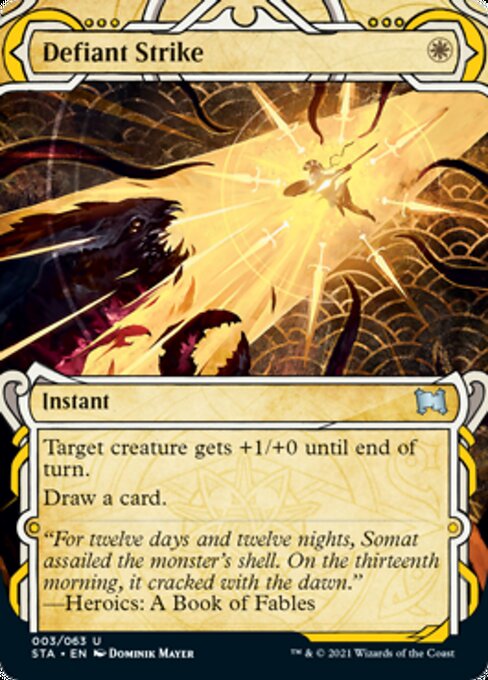 Defiant Strike (Foil Etched) [Strixhaven: Mystical Archive] | Game Master's Emporium (The New GME)