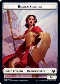 Human Soldier // Wolf Double-Sided Token [Theros Beyond Death Tokens] | Game Master's Emporium (The New GME)