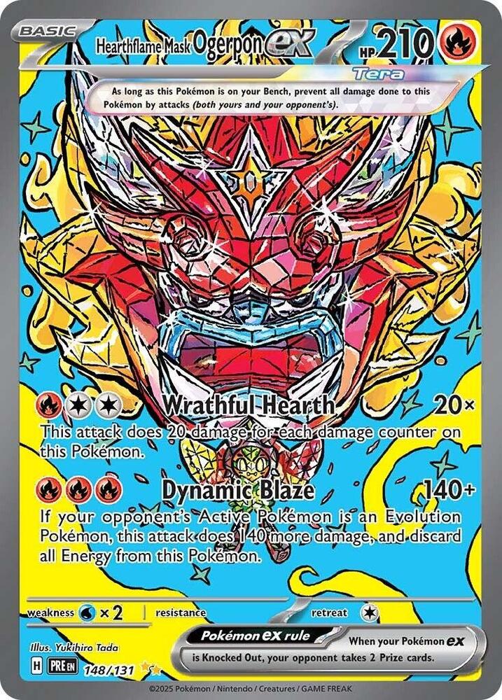 Hearthflame Mask Ogerpon ex (148/131) [Scarlet & Violet: Prismatic Evolutions] | Game Master's Emporium (The New GME)