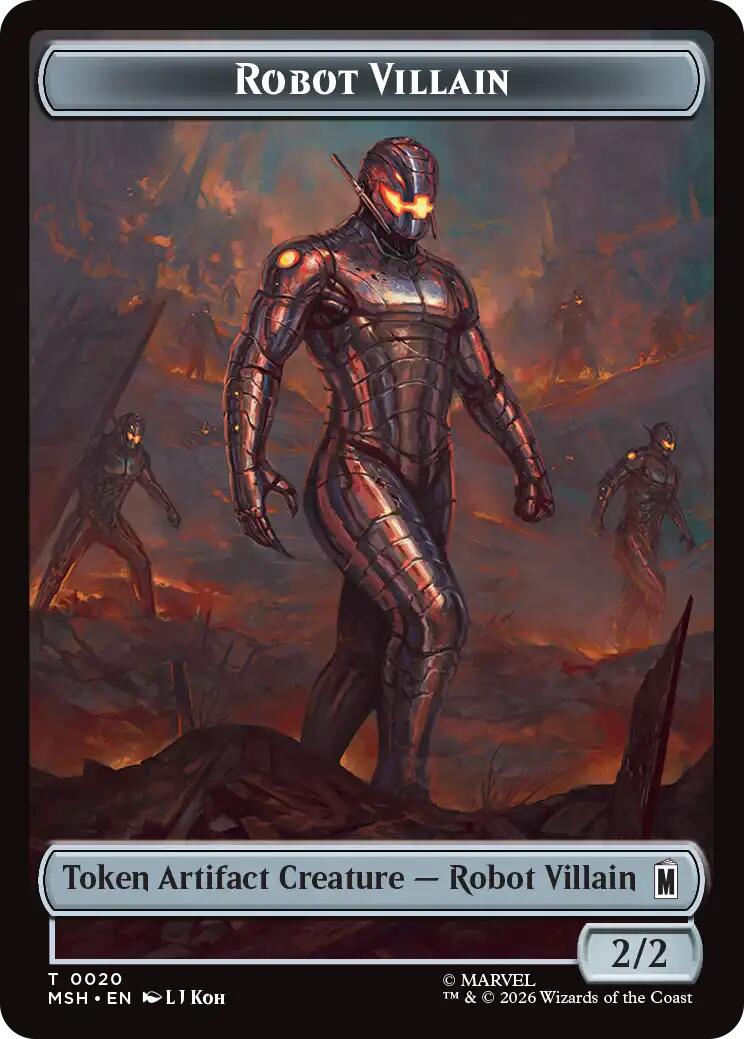 Hero // Robot Villain Double-Sided Token [Marvel Super Heroes Tokens] | Game Master's Emporium (The New GME)