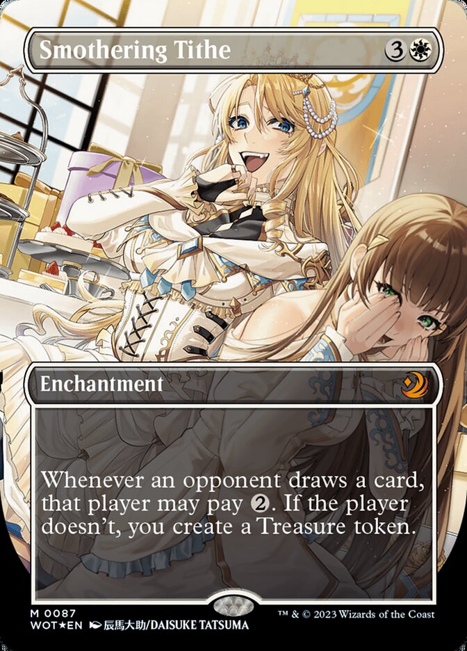 Smothering Tithe (Anime Borderless) (Confetti Foil) [Wilds of Eldraine: Enchanting Tales] | Game Master's Emporium (The New GME)