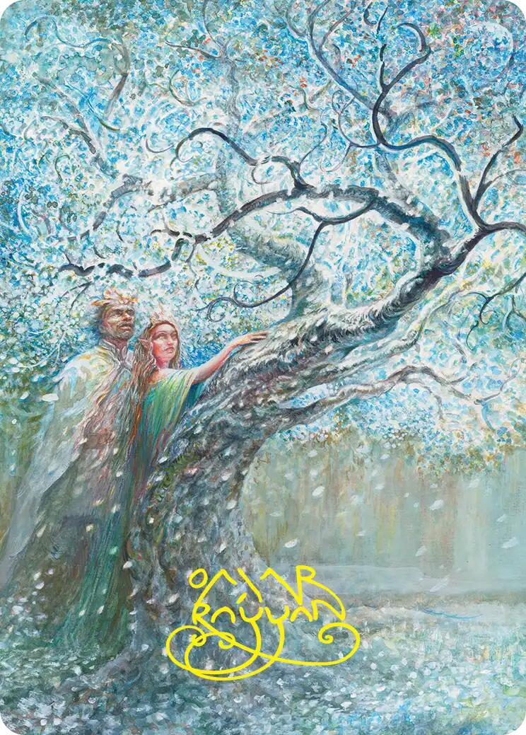Flowering of the White Tree Art Card (Gold-Stamped Signature) [The Hobbit Art Series] | Game Master's Emporium (The New GME)