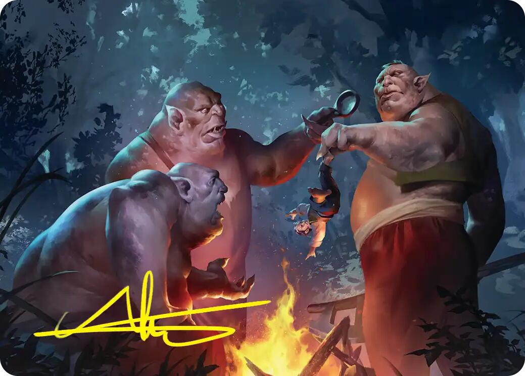 Tom, Bert, and William Art Card (Gold-Stamped Signature) [The Hobbit Art Series] | Game Master's Emporium (The New GME)