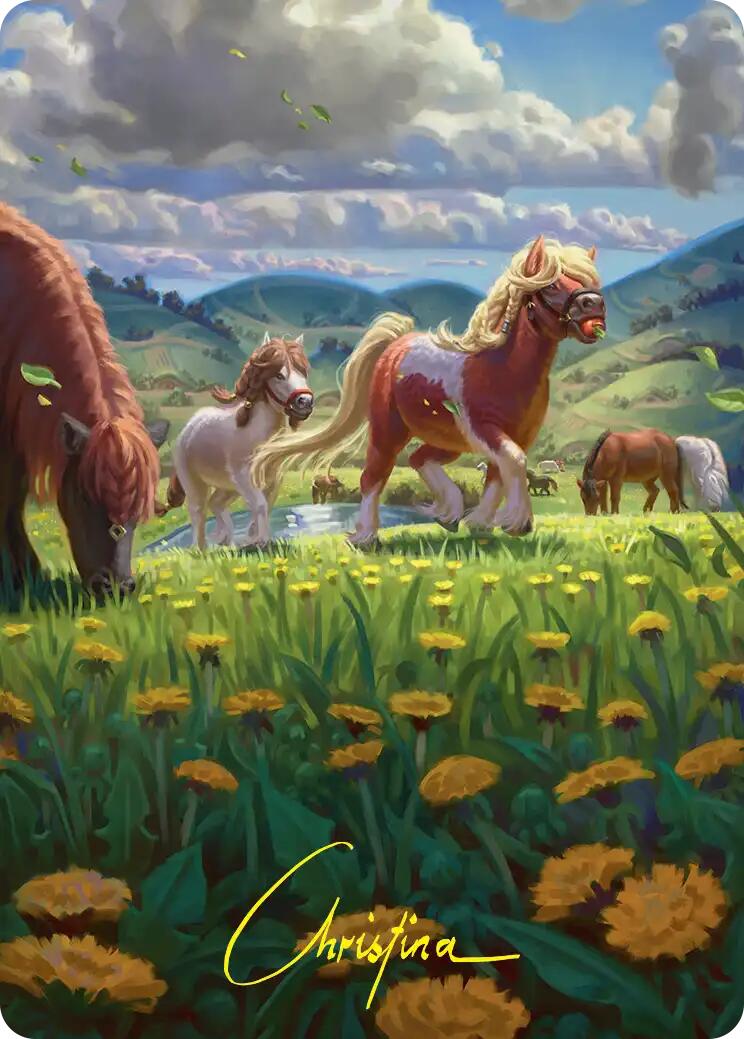Troop of Ponies Art Card (Gold-Stamped Signature) [The Hobbit Art Series] | Game Master's Emporium (The New GME)