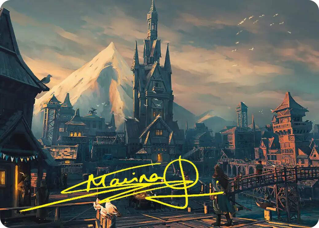 Lake-town Art Card (Gold-Stamped Signature) [The Hobbit Art Series] | Game Master's Emporium (The New GME)
