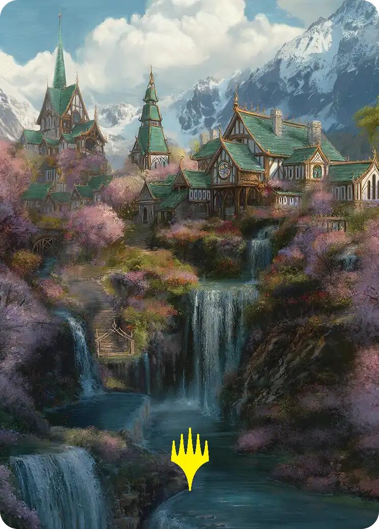 Rivendell Art Card (Gold-Stamped) [The Hobbit Art Series] | Game Master's Emporium (The New GME)