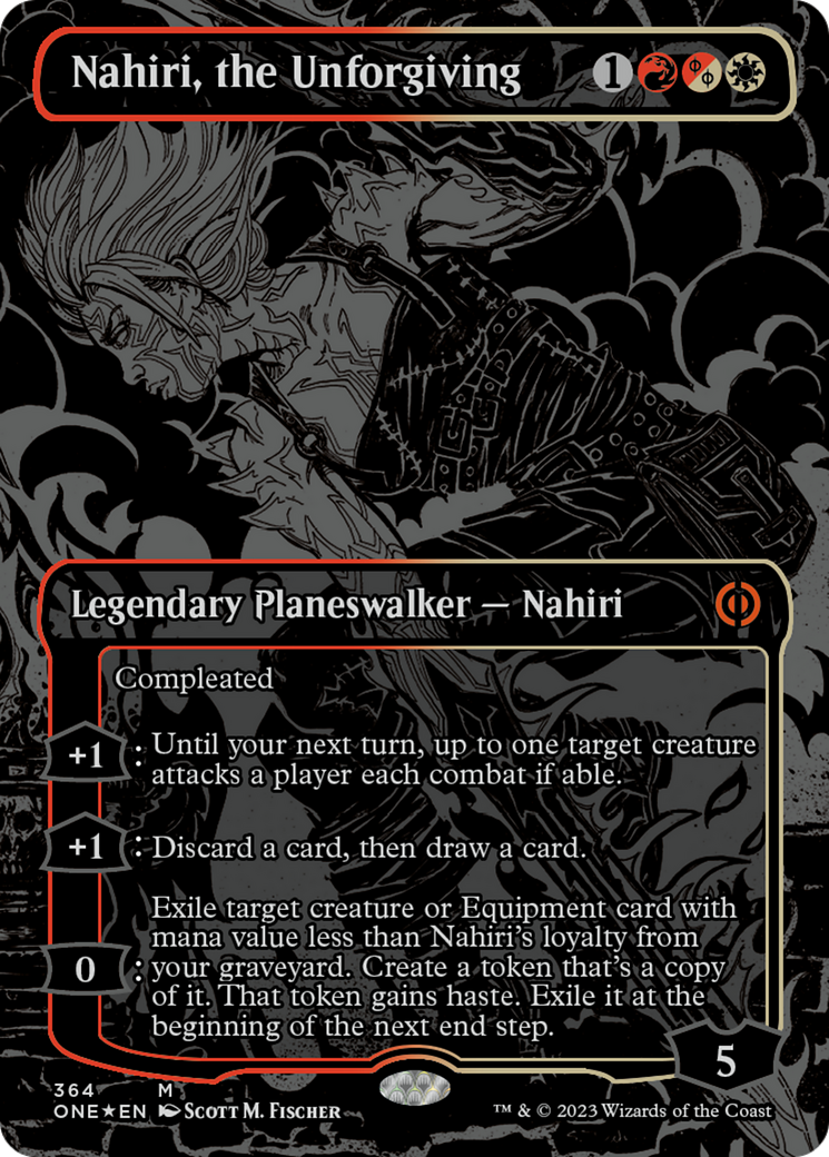 Nahiri, the Unforgiving (Oil Slick Raised Foil) [Phyrexia: All Will Be One] | Game Master's Emporium (The New GME)