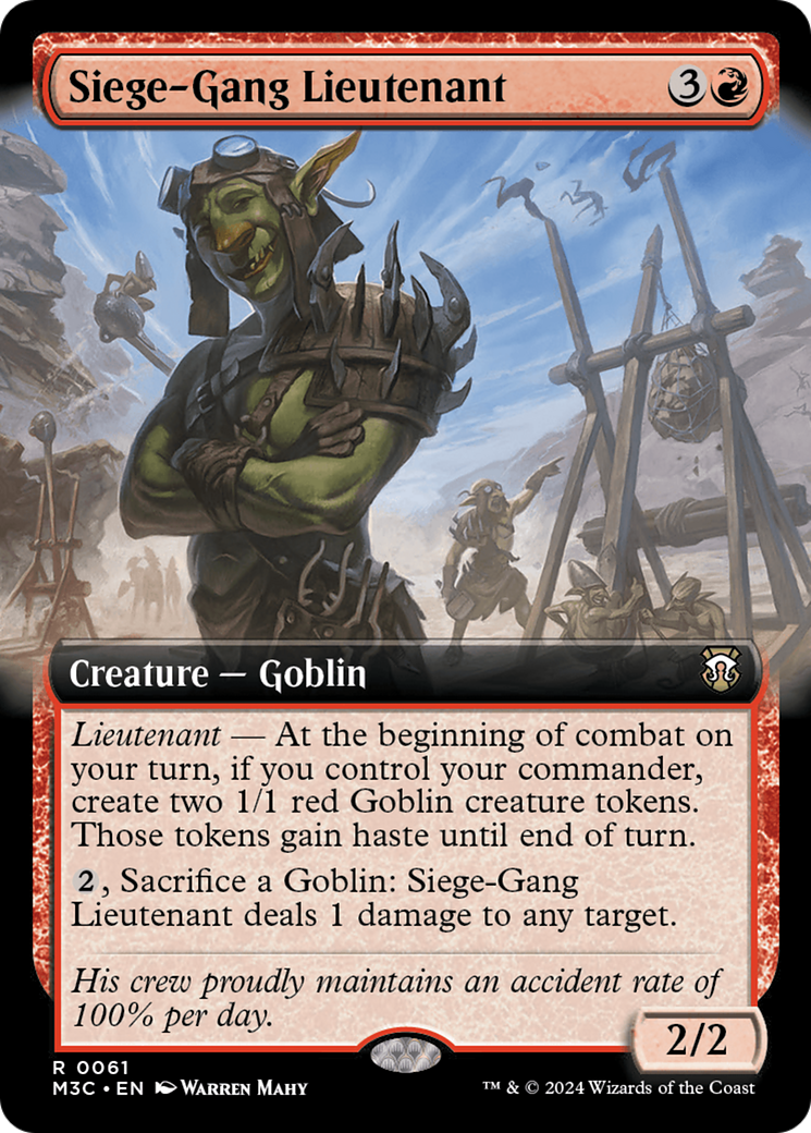 Siege-Gang Lieutenant (Extended Art) (Ripple Foil) [Modern Horizons 3 Commander] | Game Master's Emporium (The New GME)