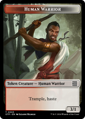 Treasure // Human Warrior Double-Sided Token [Outlaws of Thunder Junction Tokens] | Game Master's Emporium (The New GME)