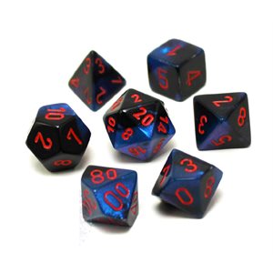 Chessex 7pc Dice Gemini Black-Starlight/Red | Game Master's Emporium (The New GME)