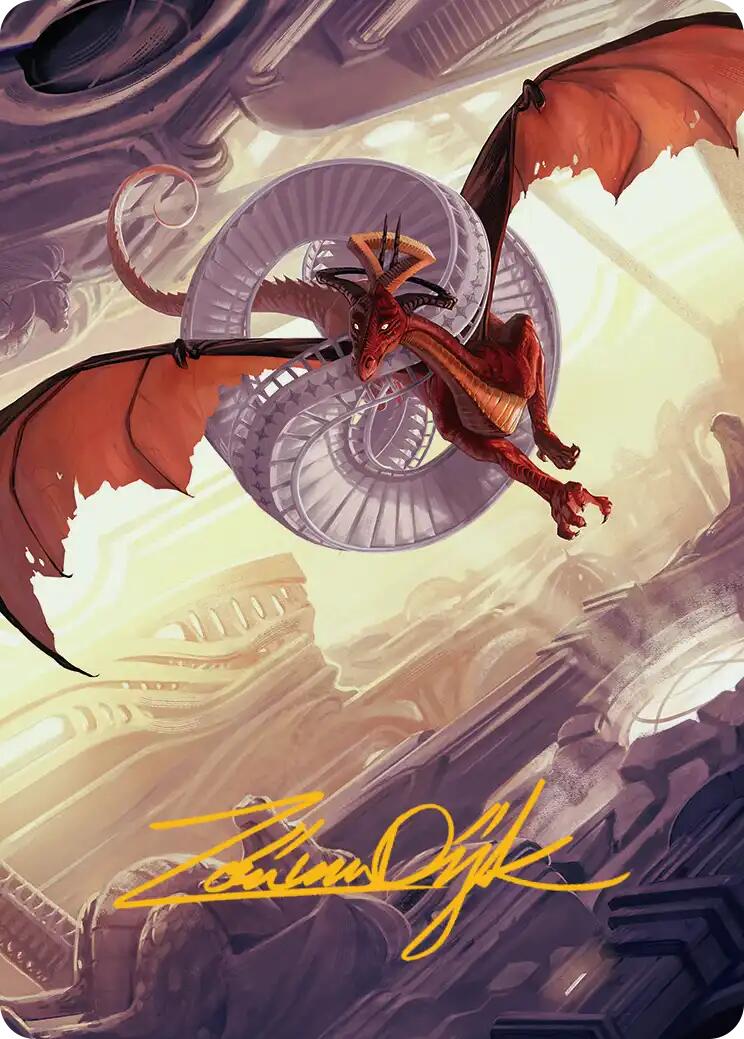 Draconic Visitor Art Card (Gold-Stamped Signature) [Reality Fracture Art Series] | Game Master's Emporium (The New GME)