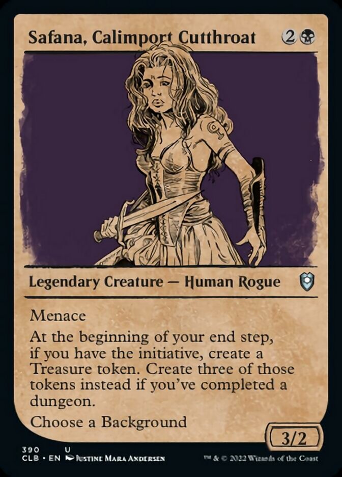 Safana, Calimport Cutthroat (Showcase) [Commander Legends: Battle for Baldur's Gate] | Game Master's Emporium (The New GME)
