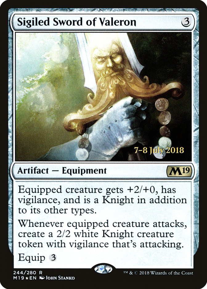 Sigiled Sword of Valeron [Core Set 2019 Prerelease Promos] | Game Master's Emporium (The New GME)