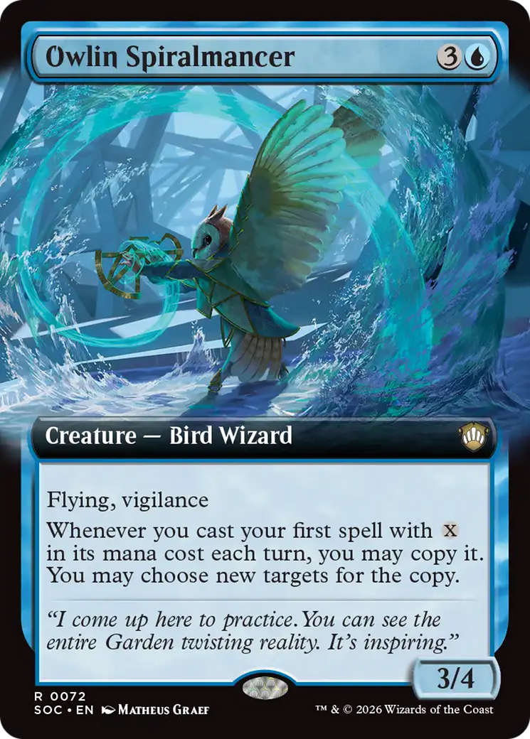 Owlin Spiralmancer (Extended Art) [Secrets of Strixhaven Commander] | Game Master's Emporium (The New GME)