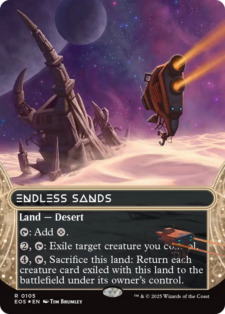 Endless Sands (0105) (Borderless) (Galaxy Foil) [Edge of Eternities: Stellar Sights] | Game Master's Emporium (The New GME)
