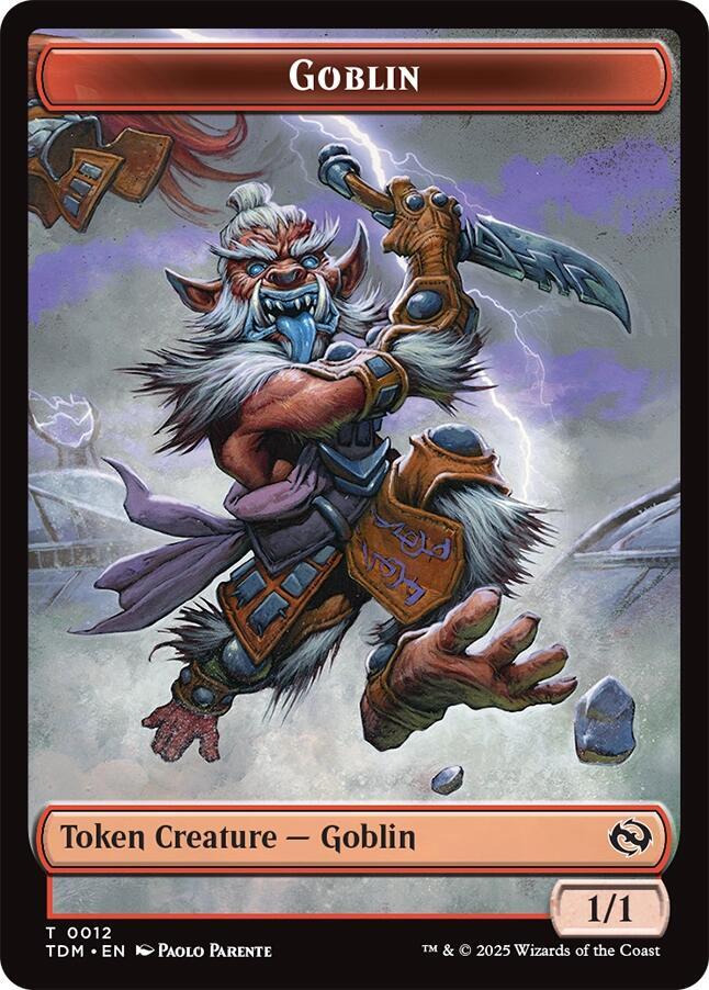 Dog // Goblin Double-Sided Token [Tarkir: Dragonstorm Commander Tokens] | Game Master's Emporium (The New GME)