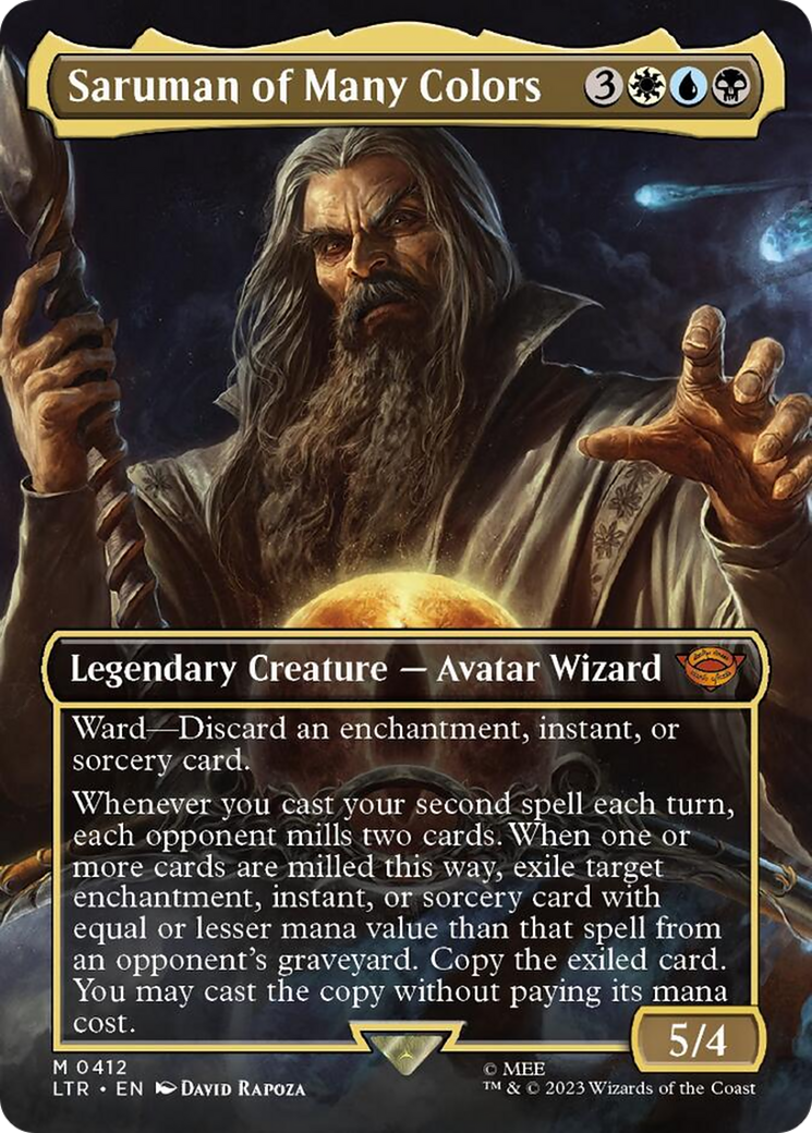Saruman of Many Colors (Borderless Alternate Art) [The Lord of the Rings: Tales of Middle-Earth] | Game Master's Emporium (The New GME)