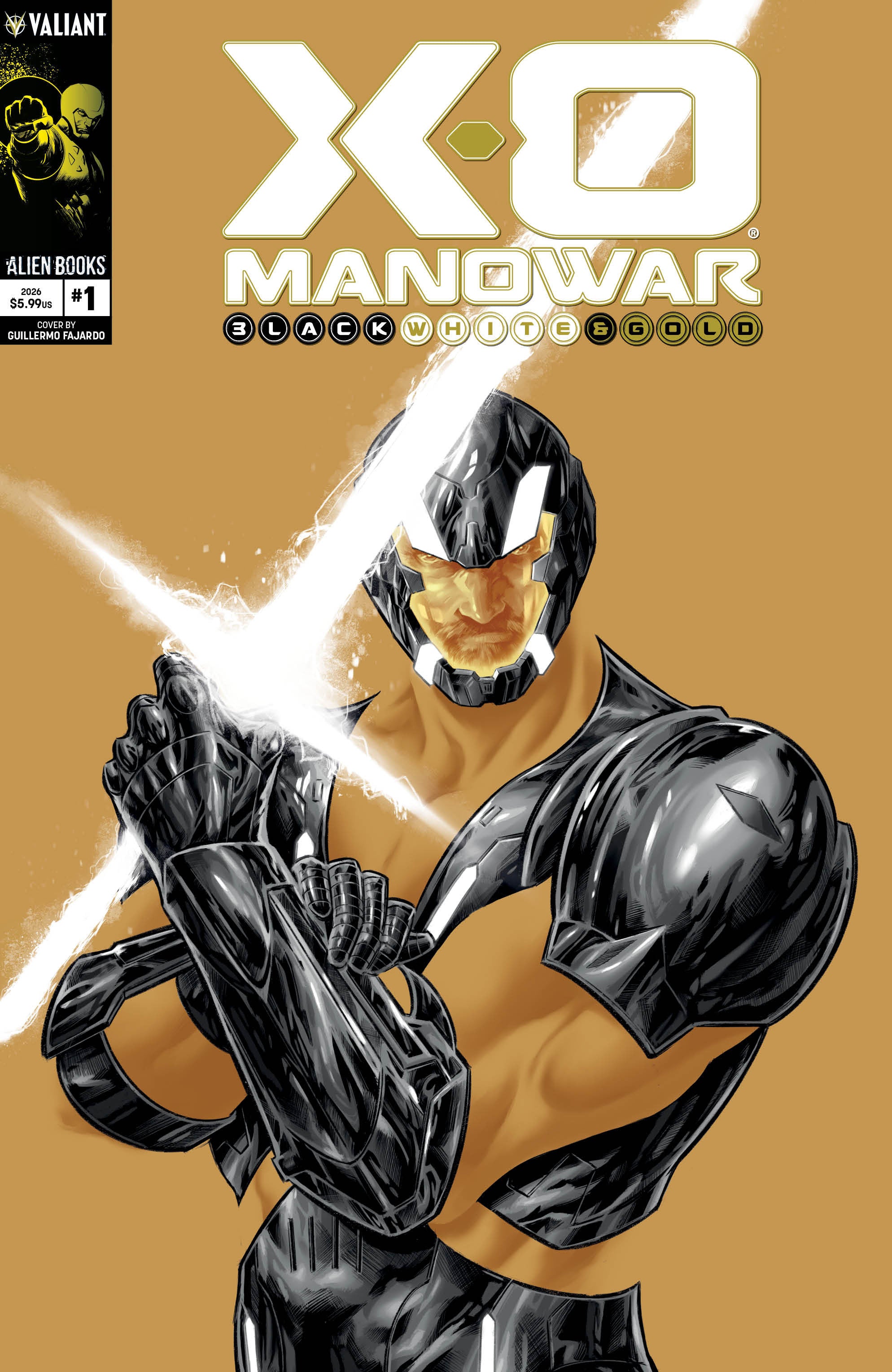 X O Manowar: Black, White & Gold #1 Cover A (Fajardo) | Game Master's Emporium (The New GME)
