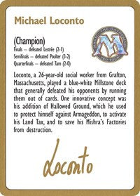 1996 Michael Loconto Biography Card [World Championship Decks] | Game Master's Emporium (The New GME)