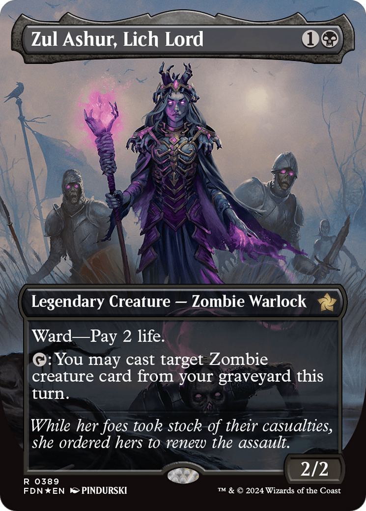 Zul Ashur, Lich Lord (Borderless) (Mana Foil) [Foundations] | Game Master's Emporium (The New GME)