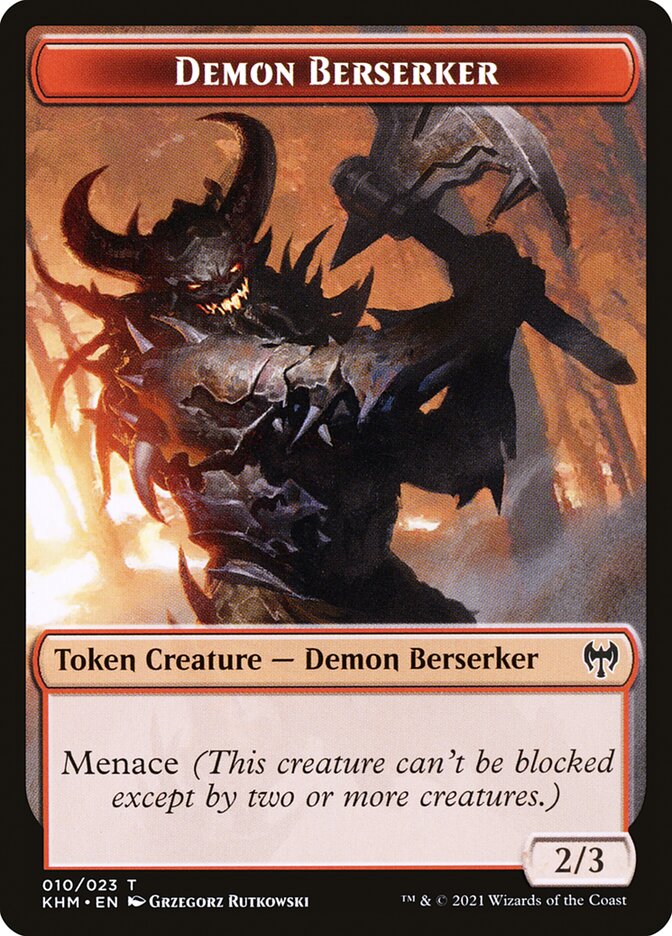Treasure // Demon Berserker Double-Sided Token [Kaldheim Tokens] | Game Master's Emporium (The New GME)
