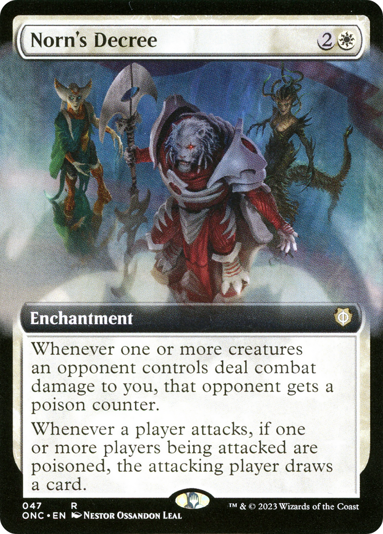 Norn's Decree (Extended Art) [Phyrexia: All Will Be One Commander] | Game Master's Emporium (The New GME)